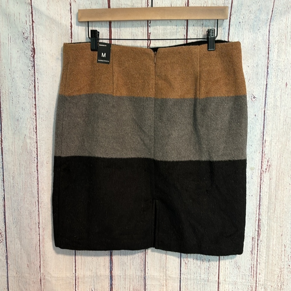 NWT Amanda & Chelsea Colorblock Wool Blend Skirt - Picture 3 of 7